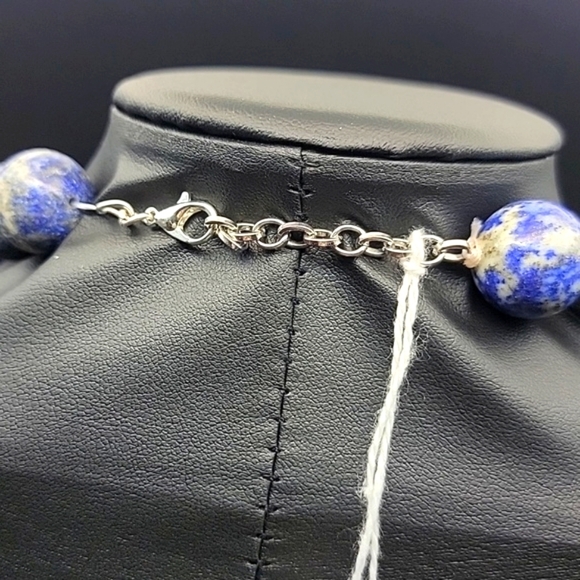 1058 Cts Chunky Natural Blue Lapis Lazuli Round Beaded Natural Gemstone Necklace - Picture 7 of 7